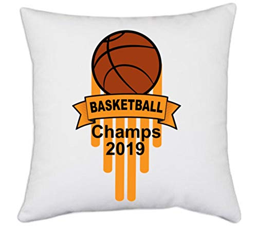 UDNAG White Polyester 'Basketball | Basketball Champs' Pillow Cover [16 Inch X 16 Inch] - Image 2