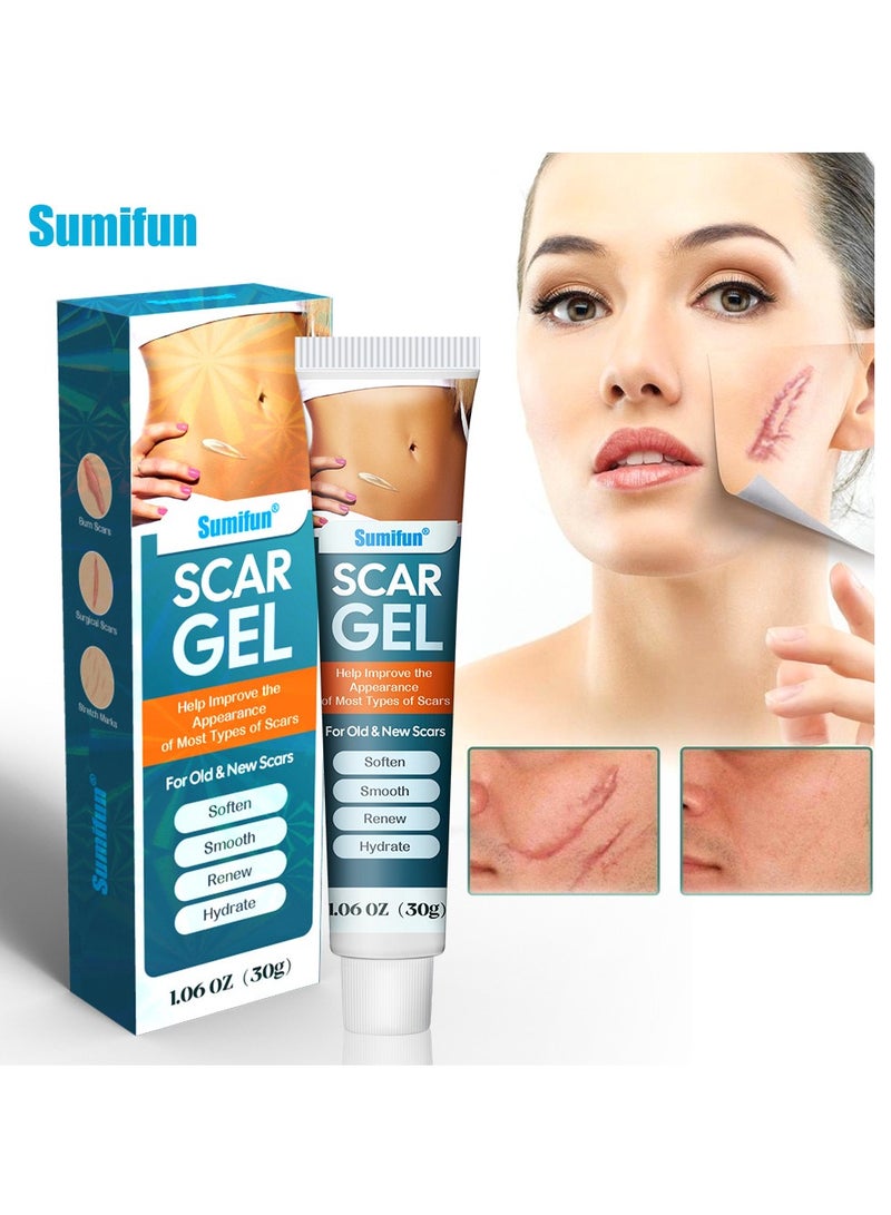 Sumifun Scar Gel，Acne Scar Treatment，Deep Acne Scar Removal， Burns Keloids Hypertrophic， Scar Removal Cream， Repair Damaged Skin，Removing Acne Marks, Scar Repair Cream 30g - Image 1