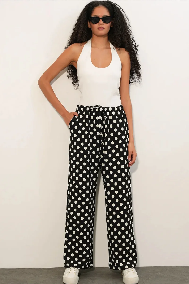 Big Dart Multicolor BDART Women's Polka Dot Wide Leg Pants for Women | Best Price UAE
