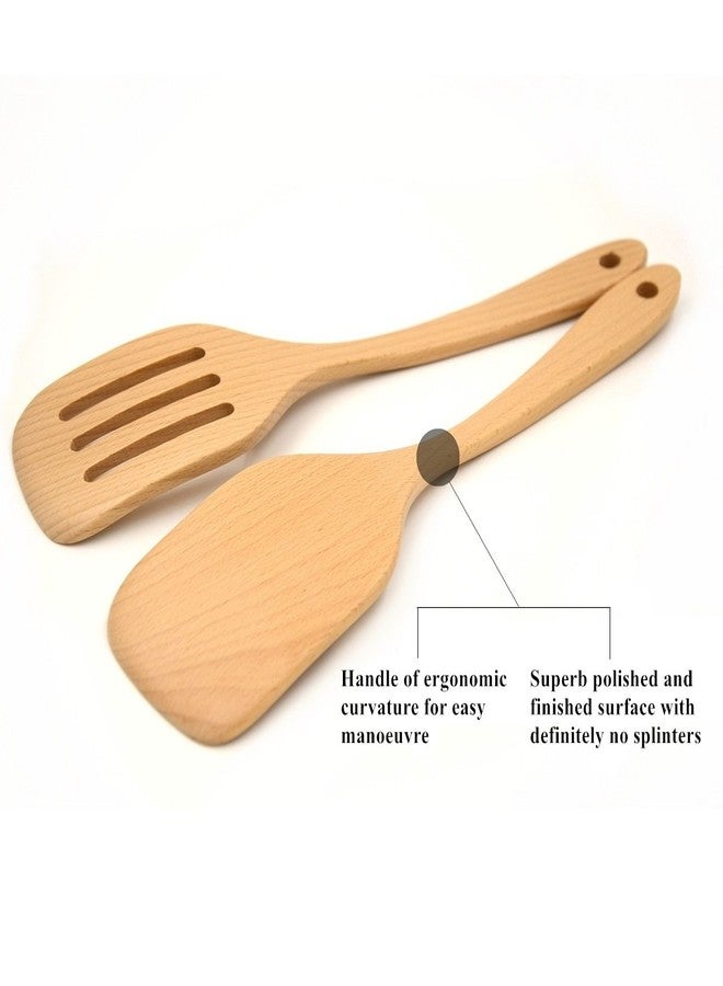 Bamber Wooden Wok Spatula Set Wood Turner, Pack of 2 - Image 5