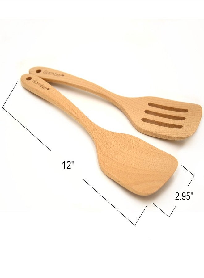 Bamber Wooden Wok Spatula Set Wood Turner, Pack of 2 - Image 4