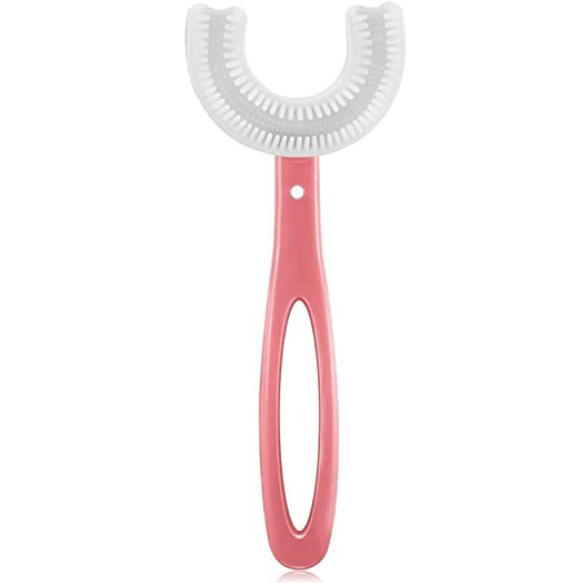 AAFOS U Shaped Toothbrush for Kids Manual Whitening Toothbrush Silicone (Multicolor, Pack of 2) - Image 1