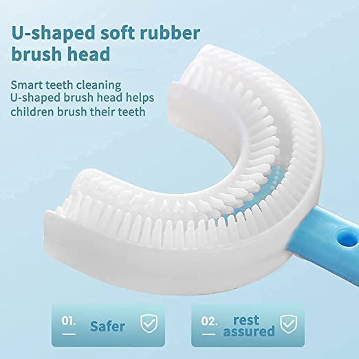 AAFOS U Shaped Toothbrush for Kids Manual Whitening Toothbrush Silicone (Multicolor, Pack of 2) - Image 4