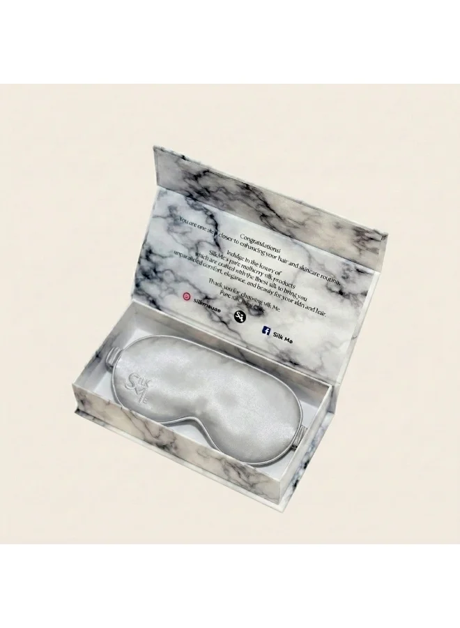 Silk Me  Silk Me 100% Pure Mulberry Silk Sleep Mask - Eye Mask for Women/Man with stretchable band - Blackout Sleep Mask - 3D shape for added comfort (Silver Grey)  | Best Price UAE