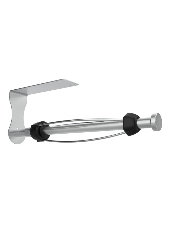 هومستر حامل المناشف الورقية للمطبخ الخالي من الحفر، خزانة حامل المناشف الورقية هي عملية بيد واحدة مع مخمد قابل للضبط. مناشف ورقية مقطورة من نوع مثبت بالحائط، مناسب للمطبخ والحمام، مع لاصق أو برغي، فضي، 11.9 بوصة - Image 1