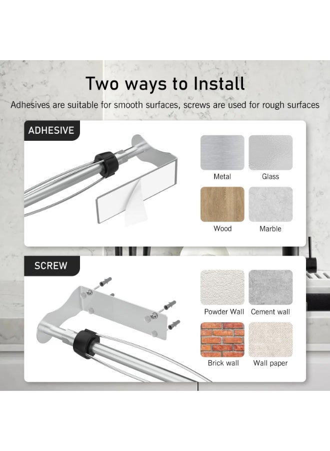 هومستر حامل المناشف الورقية للمطبخ الخالي من الحفر، خزانة حامل المناشف الورقية هي عملية بيد واحدة مع مخمد قابل للضبط. مناشف ورقية مقطورة من نوع مثبت بالحائط، مناسب للمطبخ والحمام، مع لاصق أو برغي، فضي، 11.9 بوصة - Image 4