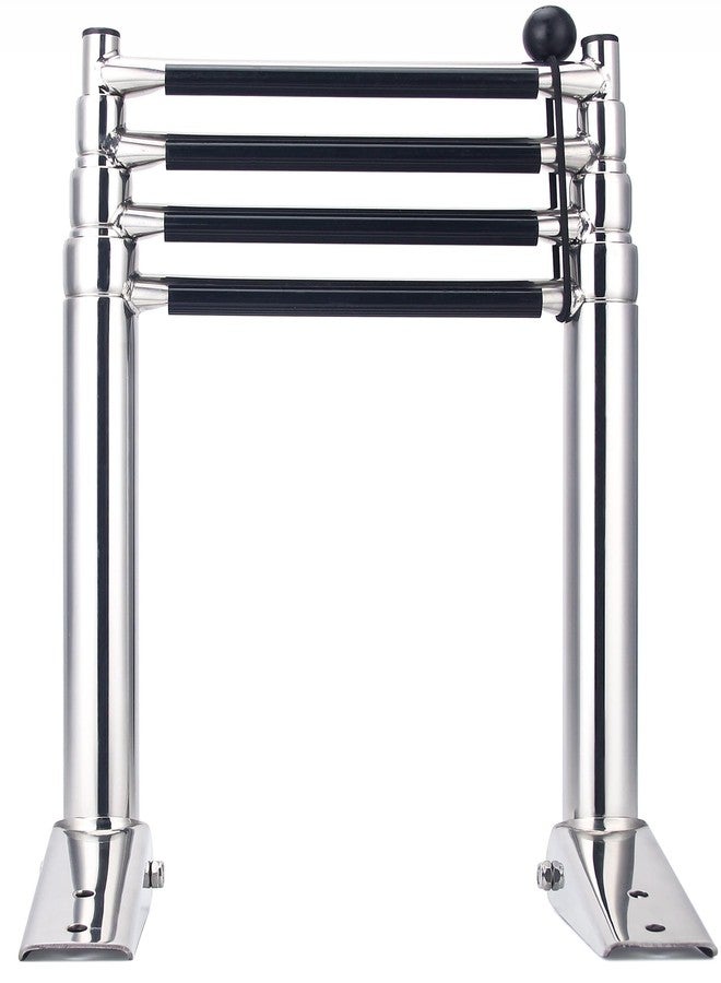 Mojiate Telescoping Boat Ladder 4 Step Folding Stainless Steel Pontoon Dock Ladders Slide Mount Under Platform Marine - Image 3