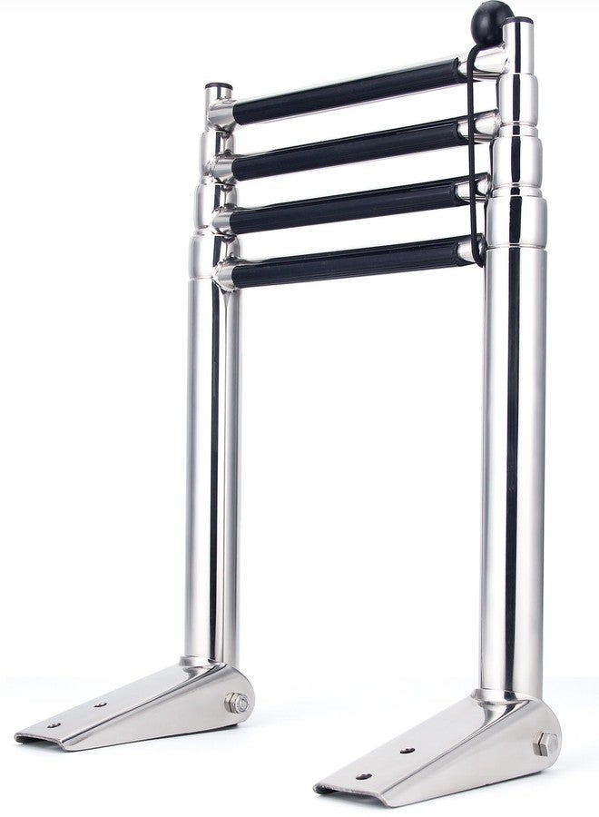 Mojiate Telescoping Boat Ladder 4 Step Folding Stainless Steel Pontoon Dock Ladders Slide Mount Under Platform Marine - Image 5