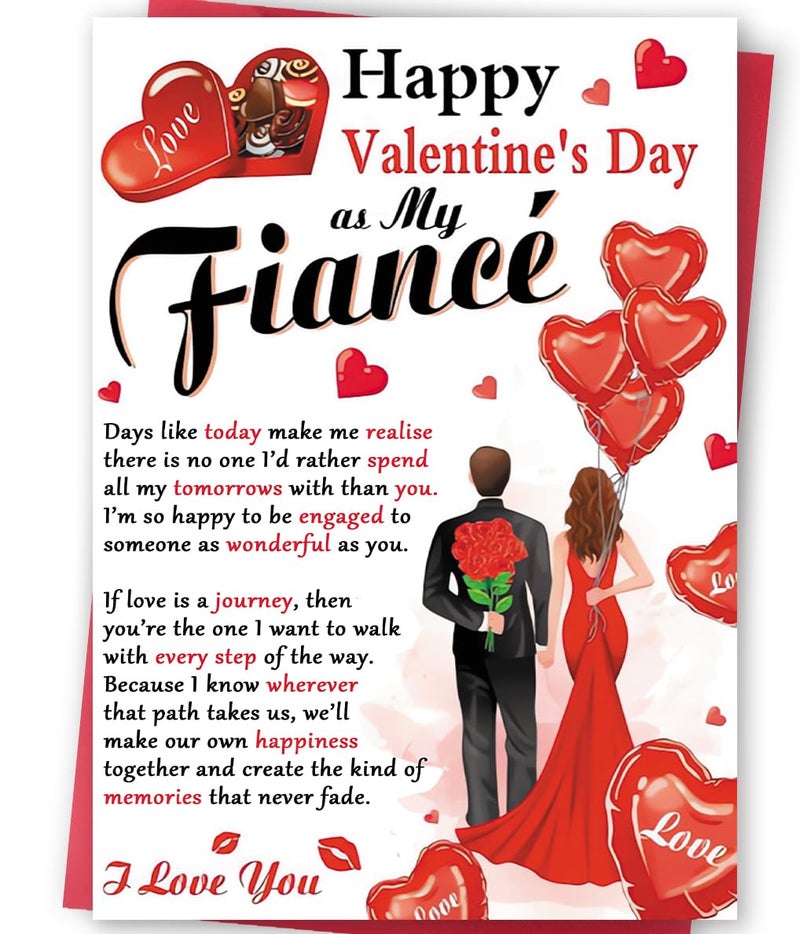 FANCYLUCKY Funny Valentines Day Cards for Fiance, Romantic Valentines Day Gifts from Fiancee, Men Valentines Day Gifts for Fiance - Image 1