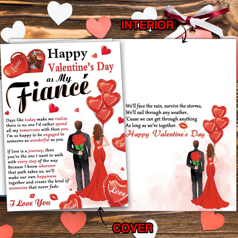 FANCYLUCKY Funny Valentines Day Cards for Fiance, Romantic Valentines Day Gifts from Fiancee, Men Valentines Day Gifts for Fiance - Image 5