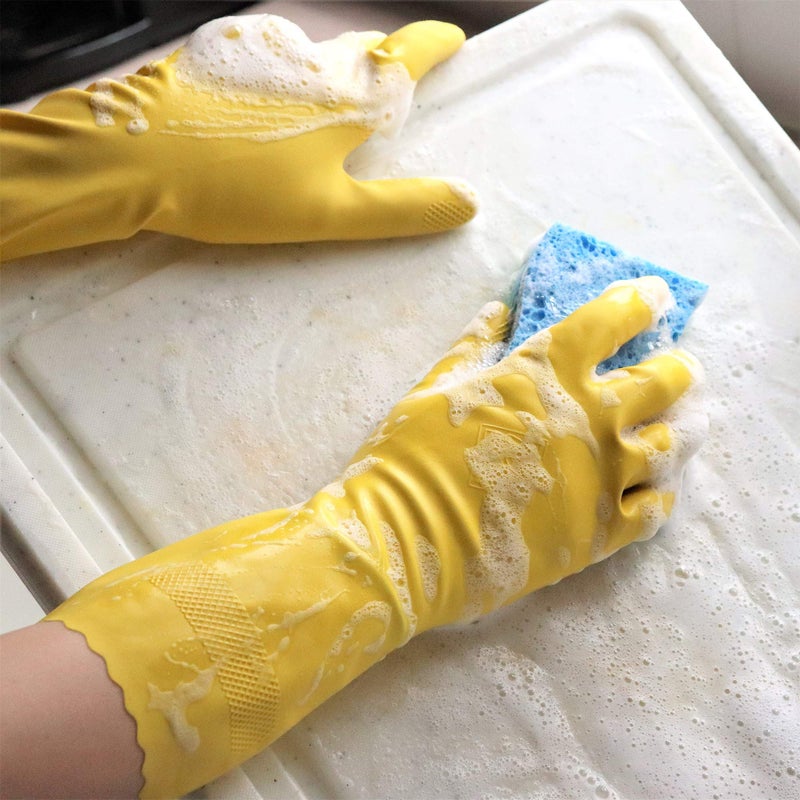 PLAYTEX HandSaver Reuseable Rubber Cleaning Gloves (Medium, 2 Pairs), Everyday Protection Reusable Household Gloves (Pack of 2) - Image 3