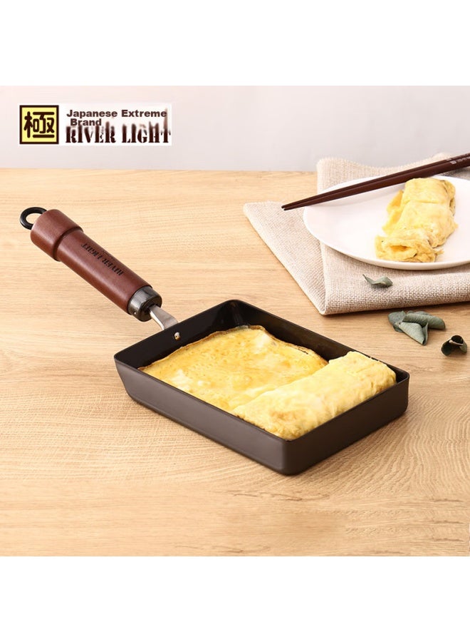 River Light Imported Non-coated Breakfast Pan, Tamagoyaki Griddle Style Fried Egg Pan, Thick Egg Roll Flat Bottom Pan, 16cm - Image 2