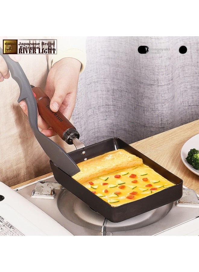 River Light Imported Non-coated Breakfast Pan, Tamagoyaki Griddle Style Fried Egg Pan, Thick Egg Roll Flat Bottom Pan, 16cm - Image 1