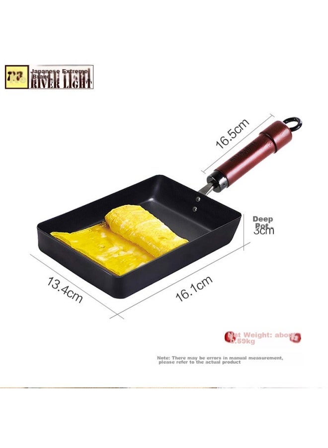 River Light Imported Non-coated Breakfast Pan, Tamagoyaki Griddle Style Fried Egg Pan, Thick Egg Roll Flat Bottom Pan, 16cm - Image 4