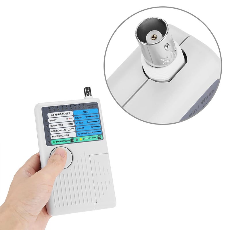 4 في 1 جهاز اختبار كابلات الشبكة المحمول مع مقبس بعيد لاختبار كابلات RJ11 و RJ45 و USB و BNC عن بعد - Image 4