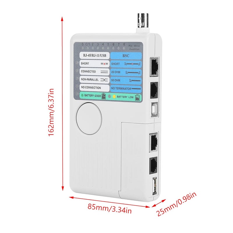4 في 1 جهاز اختبار كابلات الشبكة المحمول مع مقبس بعيد لاختبار كابلات RJ11 و RJ45 و USB و BNC عن بعد - Image 2
