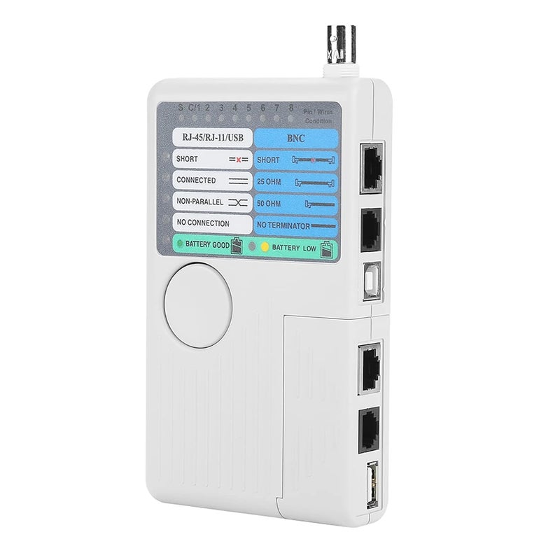 4 في 1 جهاز اختبار كابلات الشبكة المحمول مع مقبس بعيد لاختبار كابلات RJ11 و RJ45 و USB و BNC عن بعد - Image 1