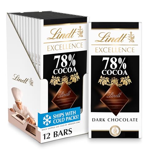 Lindt EXCELLENCE 78 Cocoa Dark Chocolate Bar Dark Chocolate Candy 35 oz 12 Pack - Image 1