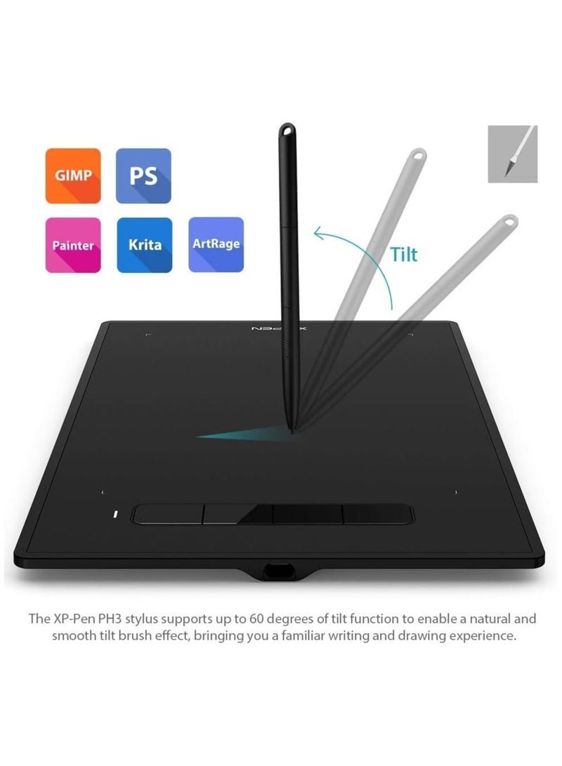 XP-PEN جهاز لوحي للرسم G960S مع قلم، مقاس 9×6 بوصة، يوفر 8192 مستوى من حساسية الضغط مع دعم ميزة الإمالة لتجربة رسم دقيقة وطبيعية. - Image 5