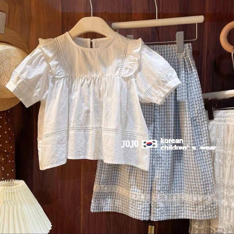Girls Summer Thin Cotton Two-Piece Set - Image 1