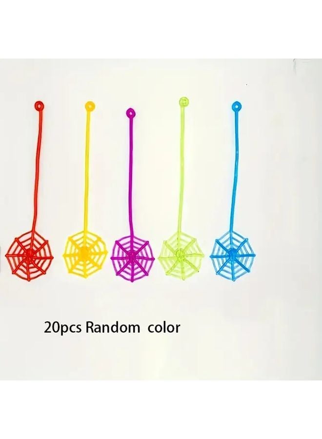 20pcs Sticky Spider Web Bags With Hanging Loops Halloween Party Favors Decorations - Image 1