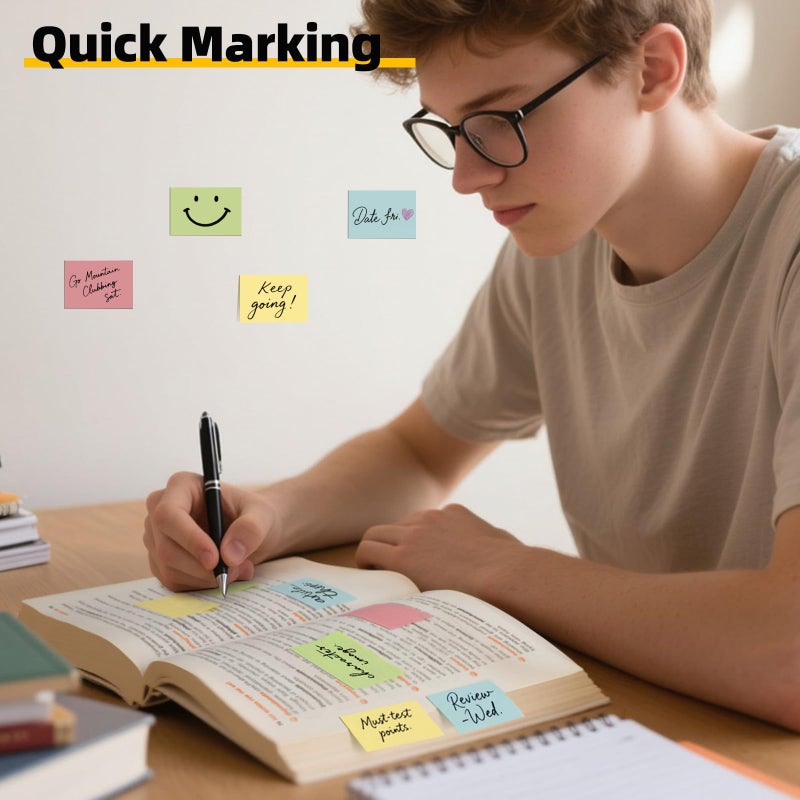 Umikk 50 Pack Sticky Notes 1.5x2 in, 5000 Sheets Small Self-Stick Note, 4 Color Mini Sticky Notes Pad Bulk, Easy to Post for Office, School, Home - Image 2
