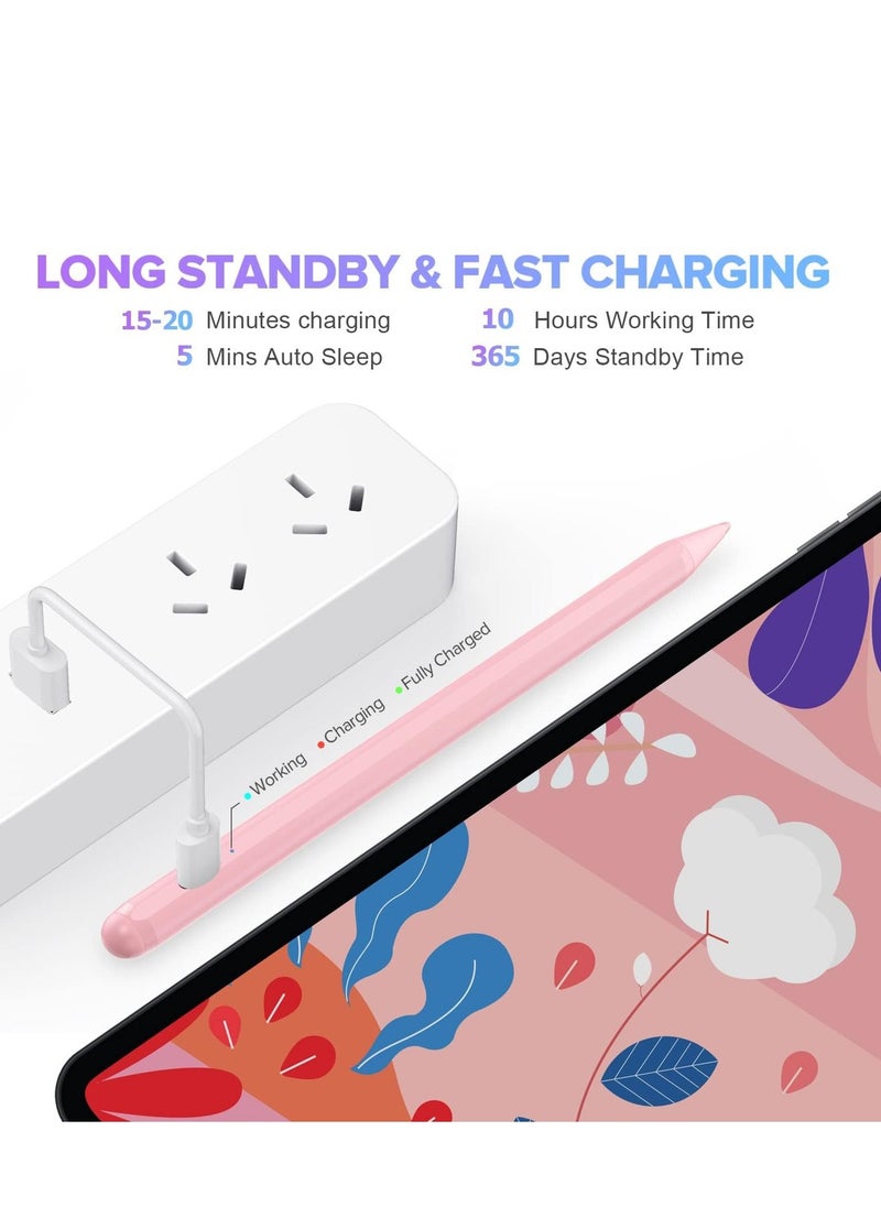 Cool Baby COOLBABY Wireless Charging Stylus iPad Pencil Ultra High Precision And Sensitivity Palm Rejection Power Display Tilt Sensitivity Magnetic Adsorption For iPad 2018 and beyond  Pink  - Image 3