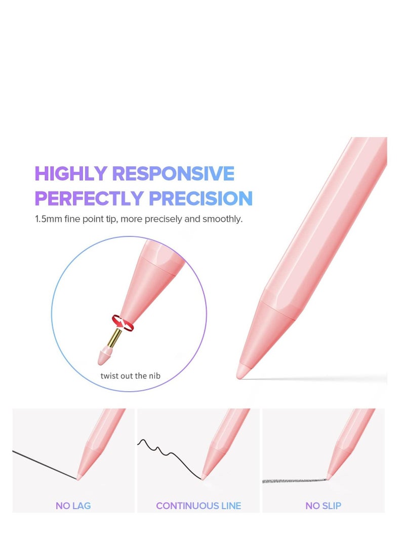 Cool Baby COOLBABY Wireless Charging Stylus iPad Pencil Ultra High Precision And Sensitivity Palm Rejection Power Display Tilt Sensitivity Magnetic Adsorption For iPad 2018 and beyond  Pink  - Image 2