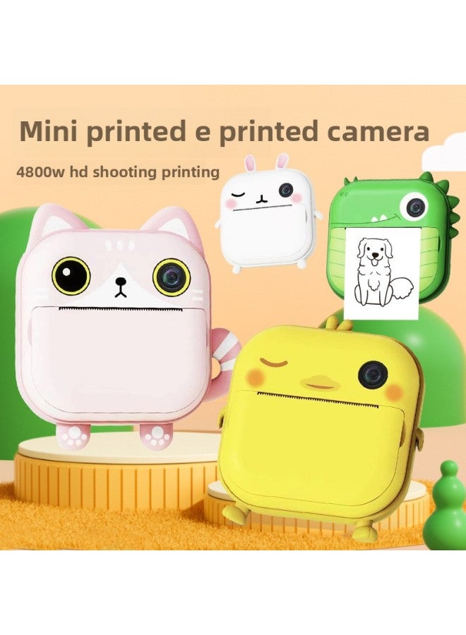 Generic Explosions 4800W Poly Camera HD Camera Children Print Camera Thermal Instant Imaging Camera-Body Color:Green Dinosaur Camera (printable)  - Image 2