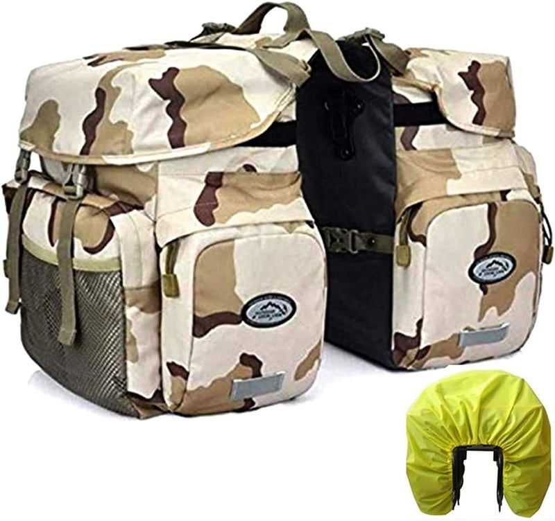 ZTZ 【UK STOCK】Canvas Cycling Bicycle Bike Pannier Rear Seat Bag Rack Trunk (Waterproof, Roll-Up) Multi Size: M - Image 1