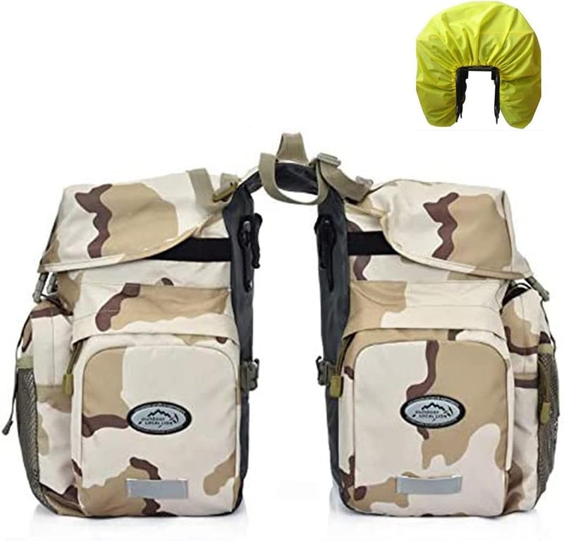 ZTZ 【UK STOCK】Canvas Cycling Bicycle Bike Pannier Rear Seat Bag Rack Trunk (Waterproof, Roll-Up) Multi Size: M - Image 2