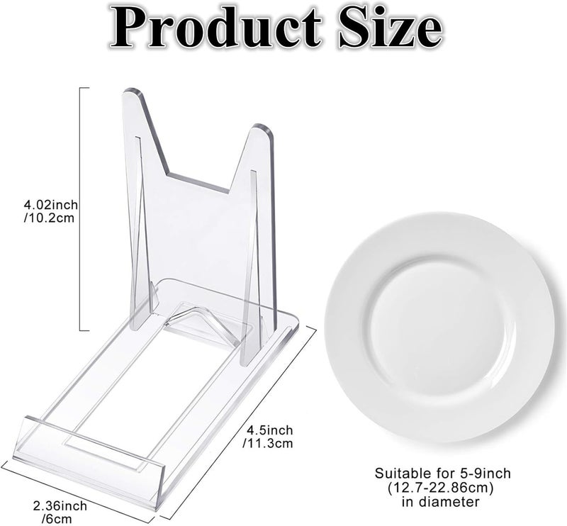 JCZD 10 Pcs Acrylic Bracket Stands, Plastic Display Holders Picture Plate Holders Clear Mini Easels Stands to Display Pictures or for Home Office Supplies Festival Party Decoration - Image 2