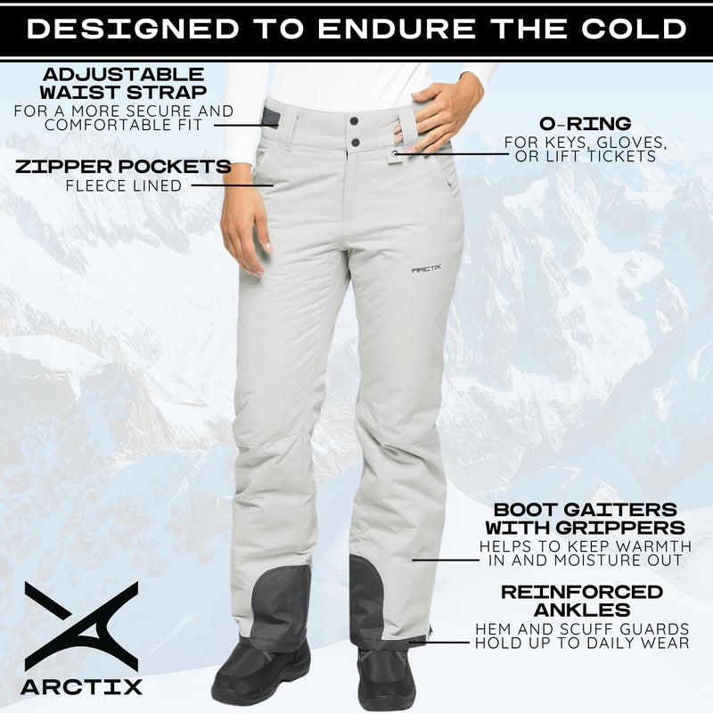 Arctix Women's Insulated Snow Pants, Quiet Grey, Large Short - Image 4