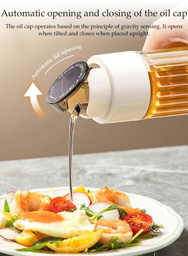DUNISO 2 pcs 500ML Oil Dispenser Bottle for Kitchen, Automatic Opening and Closing of Bottle Caps , Oil and Vinegar Dispenser Set, Oil Sprayer for Cooking, Kitchen, Salad, Barbecue - Image 3