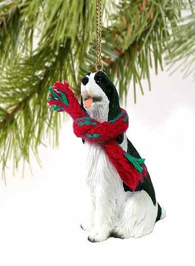 Springer Spaniel Tiny Miniature One Christmas Ornament Black-White - Delightful!