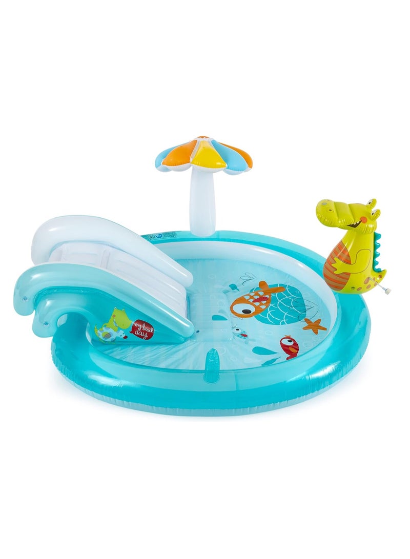 INTEX Unique Design Dinosaur Water Slide Play Center Inflatable Swimming Pool 201x170x84cm - Image 3