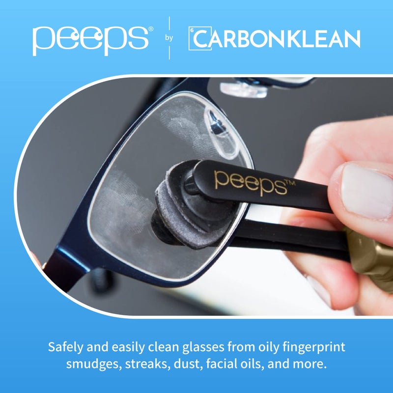 Peeps CarbonKlean Peeps Glasses Cleaner - for Eyeglasses, Reading Glasses, and More - Lens Cleaner with Carbon Microfiber Tech - Electroplated Gold - 2 Count (Pack of 1) - Image 2