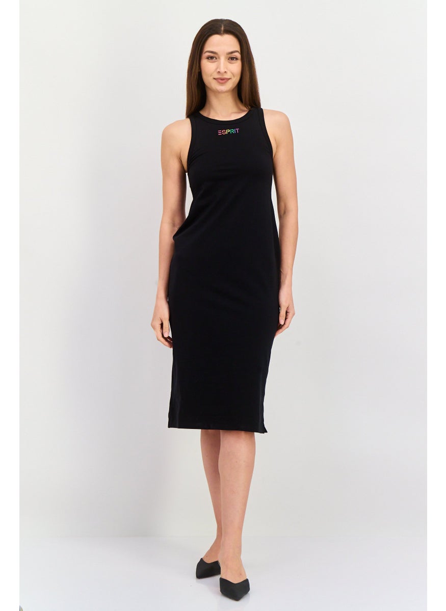 Esprit x Rest and Recreation Women Brand Logo Midi Dress, Black  - Image 1