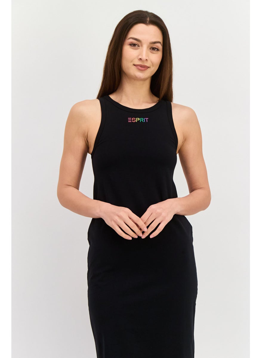 Esprit x Rest and Recreation Women Brand Logo Midi Dress, Black  - Image 2
