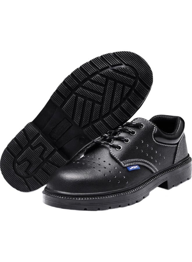 Blue Gull Shield Blue Owl Shield Safety Shoes For Men, Anti-Smashing, Anti-Puncture, La Labor Safety Certified, Steel Toe Cap, Steel Midsole, Cowhide, Wear-Resistant, Functional, Lightweight Work Shoes, Protective 9101, Black Breathable, Size 40 - Image 3