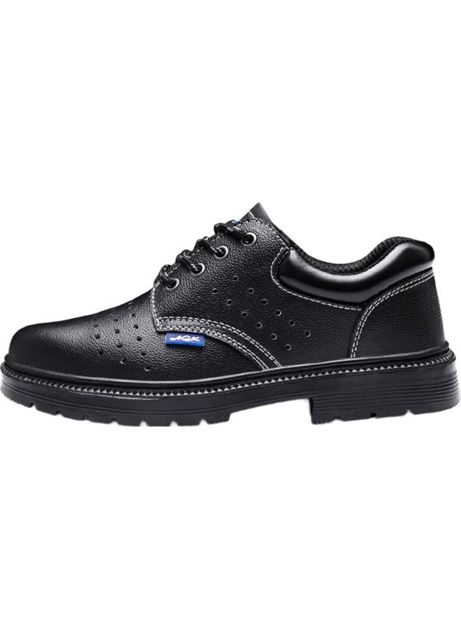 Blue Gull Shield Blue Owl Shield Safety Shoes For Men, Anti-Smashing, Anti-Puncture, La Labor Safety Certified, Steel Toe Cap, Steel Midsole, Cowhide, Wear-Resistant, Functional, Lightweight Work Shoes, Protective 9101, Black Breathable, Size 40 - Image 2