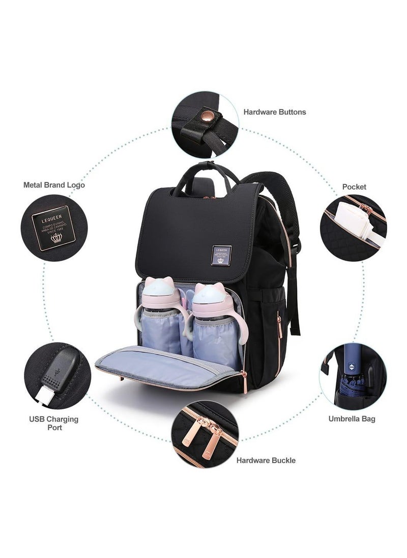 LEQUEEN - Gold Edition Soft Waterproof Original Diaper Bag With USB Port - Image 1