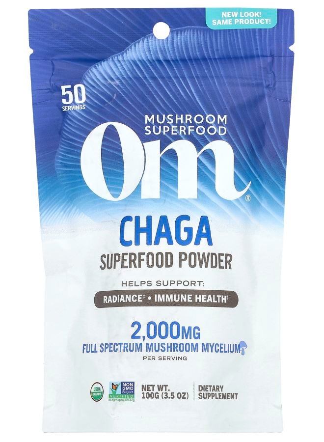 Om Mushrooms Superfood Powder Chaga 3.5 oz (100 g)