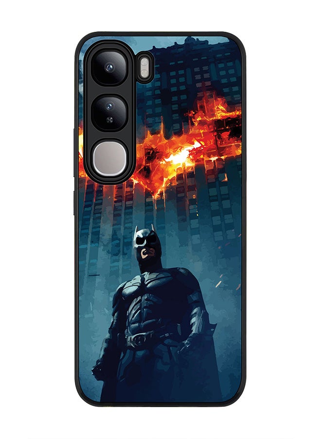 Stylizedd غطاء لجهاز فيفو V40 لايت، حماية كاميرا نحيفة، غطاء هاتف مضاد للصدمات - باتمان المحترق - Image 1