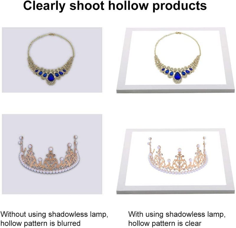 Jubilant Photo Studio LED Shadowless Light Panel 8" X 8" / 20 x 20 cm Photography Softbox Bottom Light with USB Power Cable for Food Jewelry Shooting (20 cm Light Panel Pad) - Image 3