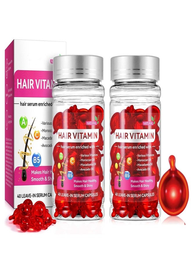 JISKG Hair Treatment Vitamin Serum Oil Capsule for Dry Damaged Hair, 2 Boxs, Enriched with Moroccan Macadamia Avocado Oils. (80 Pcs) - Image 1