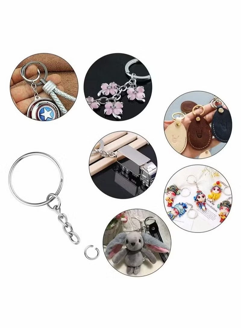 Arabest 100pcs Metal Split Key Chain Rings with Chain Silver Key Ring and Open Jump Rings Bulk - Image 5