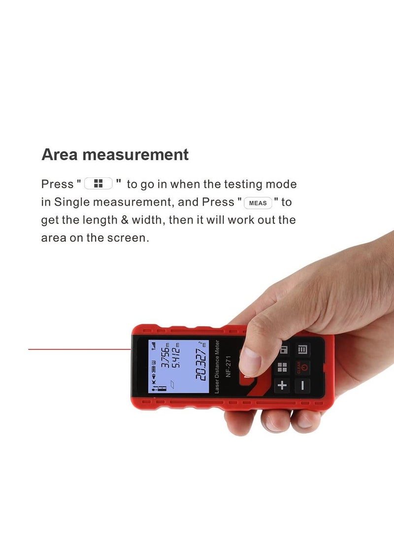 Arabest - Laser Distance Meter,50M/165ft Portable Handheld Digital Laser Range Finder, M/in/Ft Unit Switching, Backlit LCD Display, Measure Distance, Pythagorean, Area and Volume - Image 1