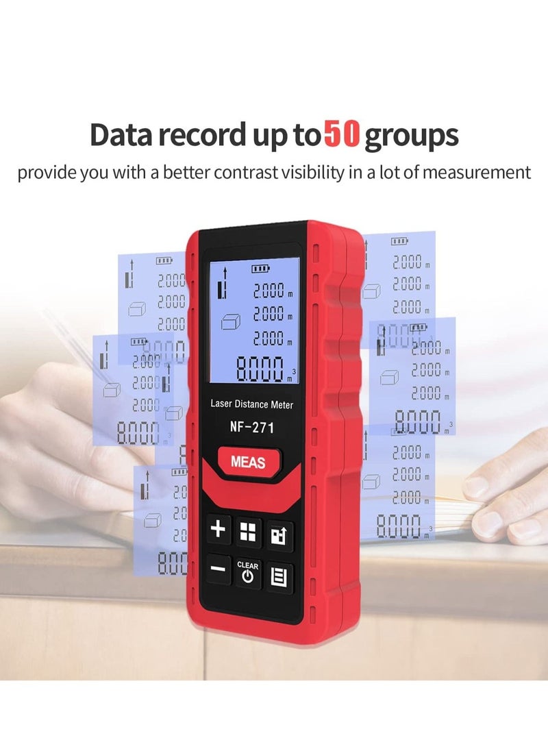 Arabest - Laser Distance Meter,50M/165ft Portable Handheld Digital Laser Range Finder, M/in/Ft Unit Switching, Backlit LCD Display, Measure Distance, Pythagorean, Area and Volume - Image 1