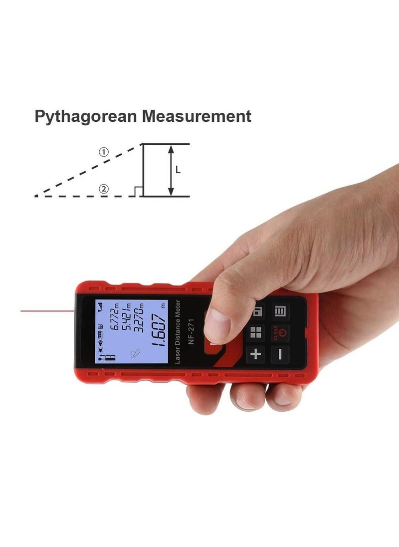 Arabest - Laser Distance Meter,50M/165ft Portable Handheld Digital Laser Range Finder, M/in/Ft Unit Switching, Backlit LCD Display, Measure Distance, Pythagorean, Area and Volume - Image 1